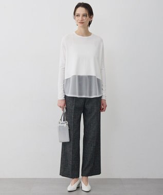 ICB L 【先行予約】ミックスブッチャー ワイドパンツ ブラック×オフホワイト