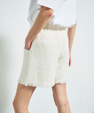 GRACE CONTINENTAL ツイードボックスタックショートパンツ キナリ