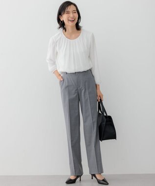 23区 S 【セットアップ対応】ラフィーネウール テーパードパンツ ライトグレー系