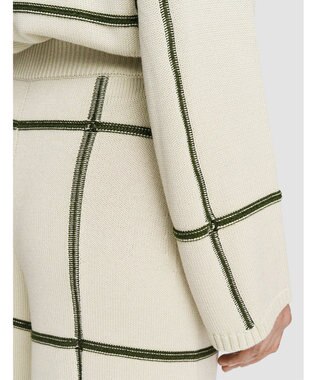 JOSEPH 【洗える】グリッド コットンシルク　キュロットトラウザーズ Oat Combo