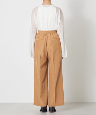 NAVE 【ReNAVE・セットアップ可/撥水加工/防シワ/ウエストゴム】ポリエステルタッサー パンツ キャメル系