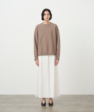 ATON VISCOSE CLOTH | バックフレアスカート WHITE