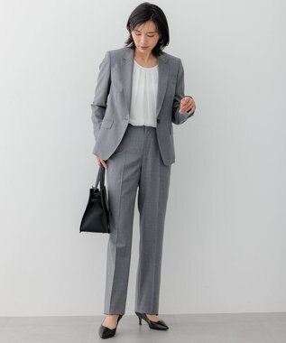 23区 【セットアップ対応】ラフィーネウール テーパードパンツ ライトグレー系