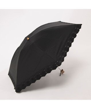 UNBILLION UV カット率99％以上  カシュネ cachenez / PUフラワーポーラー刺繍3段折りたたみ傘