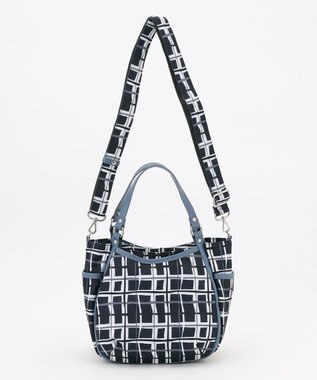 Y'SACCS ドローイングチェック2WAYミニトート ネイビー