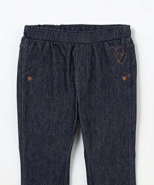 組曲 KIDS 【90-100㎝】ハートデニムニット パンツ ネイビー