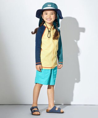 HELLY HANSEN 【キッズ】ロングスリーブ HHフルジップラッシュガード ストローイエロー