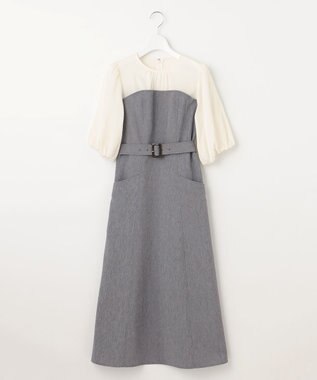 Feroux ドッキング風ワンピース ライトグレー系