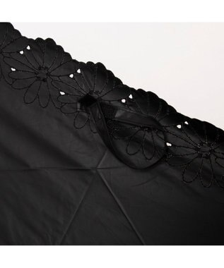UNBILLION UV カット率99％以上  カシュネ cachenez / PUフラワーポーラー刺繍3段折りたたみ傘 ブラック