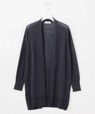 J.PRESS LADIES L 【洗える・UVケア】サマー カーディガン ネイビー系