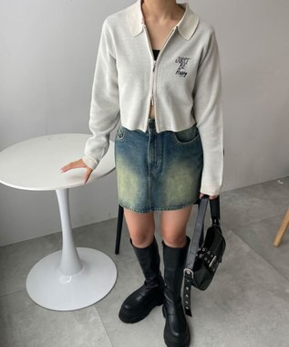 WEGO WZIPスターモチーフニット オフホワイト