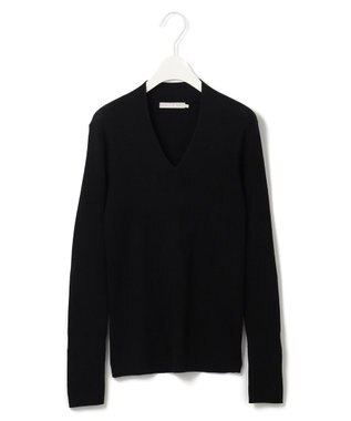 ICB 【新色追加・洗える】エクストラファインメリノ Vネックプルオーバー ブラック系