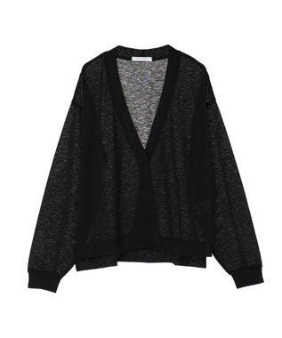 Green Parks Ｖネックシアーカットカーディガン Black