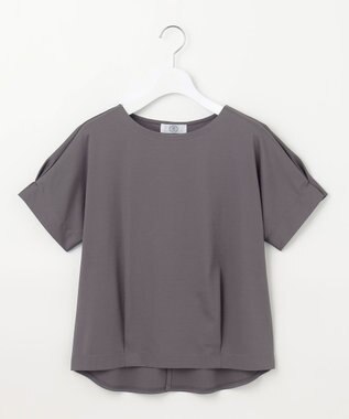 J.PRESS LADIES L 【接触冷感】コットンスムース フレンチスリーブ カットソー スレート系