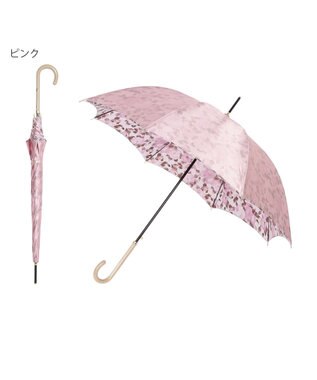 MOONBAT mila schon (ミラショーン) 長傘 内側花プリント ピンク
