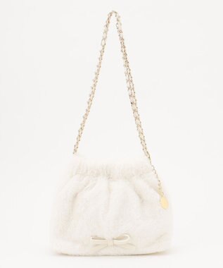 Feroux キルティング＆エコファー チェーンバッグ ホワイト系