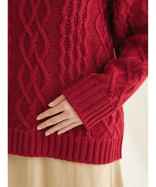 CRAFT STANDARD BOUTIQUE ケーブルニットドッキングスウェット Red