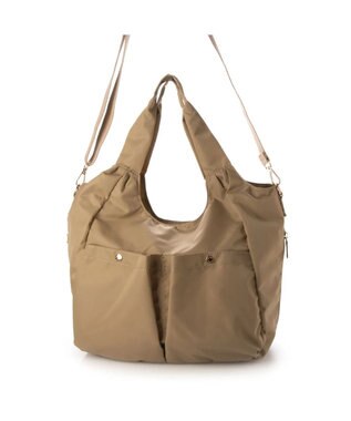 UNBILLION cachecache ナイロンマルチポケット2wayトート ベージュ