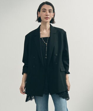 UNFILO 【セットアップ着用可】TENNEN TOUCH ダブルブレスト ジャケット ブラック