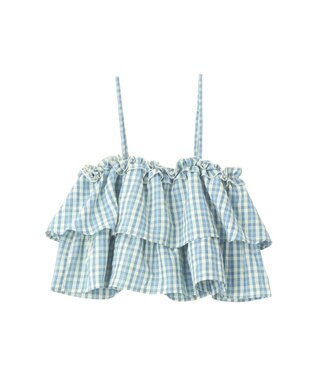 earth music&ecology 【予約】アソートチェックティアードビスチェ チェックサックス