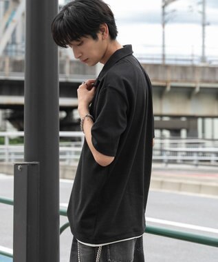 WEGO 【ユニセックス着用ITEM】フェイクレイヤードニットポロシャツ（SS） ブラック