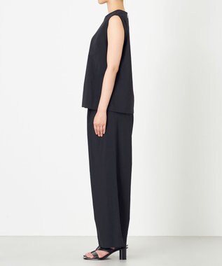 NAVE 【ReNAVE・洗える/撥水加工/接触冷感/UVケア/セットアップ】ナイロンタスラン ノースリブラウス ブラック系