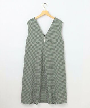 組曲 チドリツイル ジャンパーワンピース グリーン系3