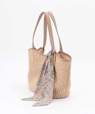 ANY SIS スカーフ付パイピングカゴ バッグ ナチュラル