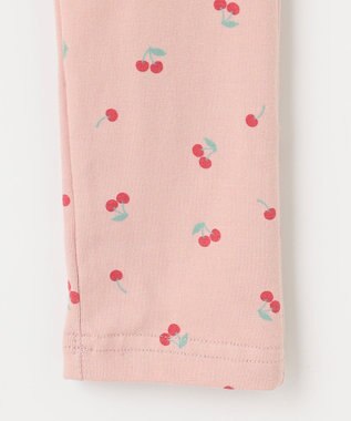 ANY KIDS 【WEB限定】フリル付き総柄レギンス ピンク×チェリー