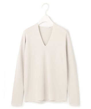 ICB 【洗える】 シンセティックフルニードル Vネックプルオーバー トープ系