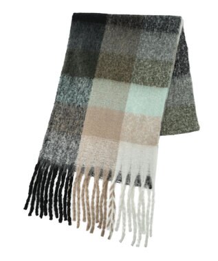 Green Parks ・ｆｕｒｒｙ　ｒａｔｅ　グラデーションチェックマフラー Black