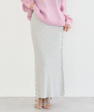 earth music&ecology サイドメローリブニットスカート