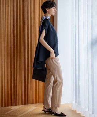 23区 【洗える】TWマットクロス スティック パンツ キャメル系