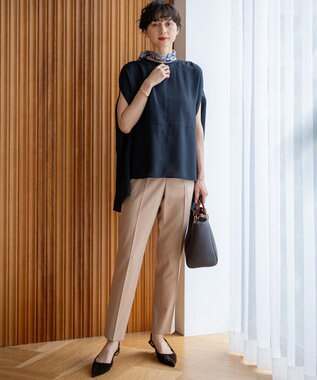 23区 L 【洗える】TWマットクロス スティック パンツ キャメル系