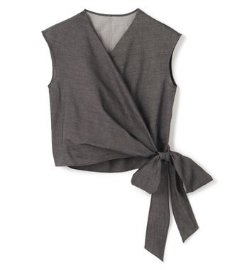 BEIGE， POMEGRANATE / カシュクールブラウス Chambray Black