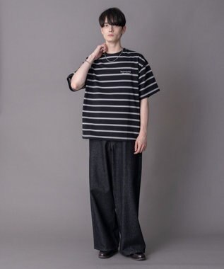 WEGO 【機能T】接触冷感マルチボーダーT（SS） ブラック