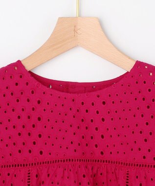 組曲 【先行予約】エンブロイダリーレース5分袖 ブラウス チェリーローズ系