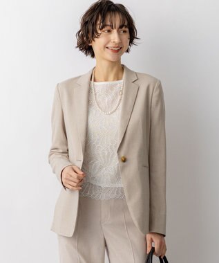 23区 【先行予約】アイアスマットストレッチ テーラードジャケット ベージュ系