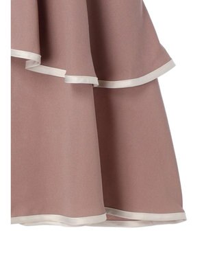 earth music&ecology パイピングフリルティアードスカート Pink Beige