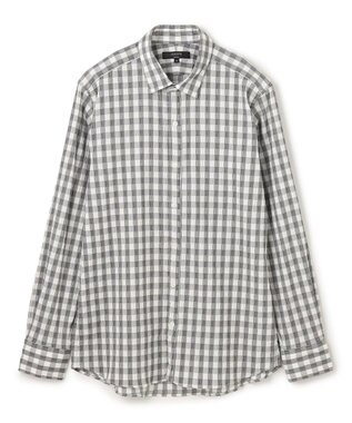 JOSEPH HOMME 新柄【オリジナル素材】ギンガムシャンブレーストレッチ　レギュラーカラーシャツ ライトグレー系