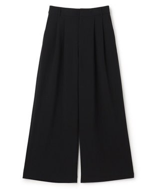 UNFILO マイビューティ タックワイドパンツ ブラック