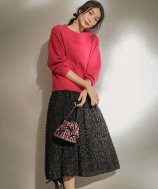 組曲 L ペタルチュール スカート ブラック系