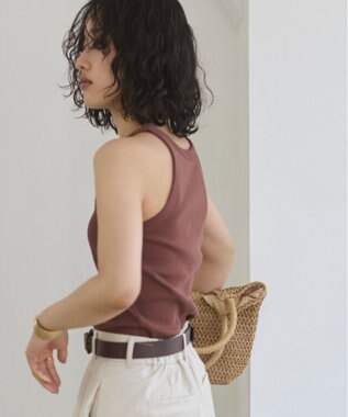 WEGO 【ANGIE VINTAGE/SMLサイズ展開】カップ付きアメスリタンク ブラウン