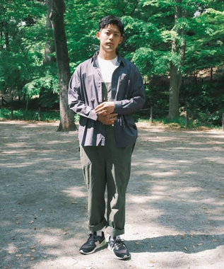 SHARE PARK MENS 【UVカット・撥水・ストレッチ】イージーデニムレギュラーカラーシャツ ネイビー系