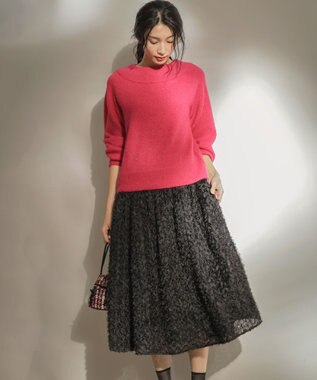 組曲 L ペタルチュール スカート ブラック系