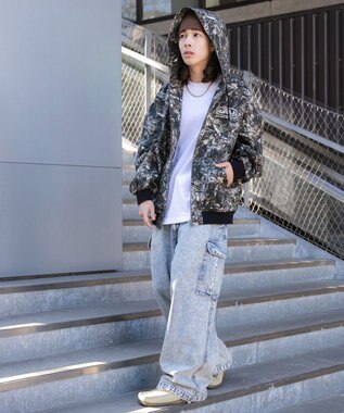 WEGO フードブルゾン 柄1