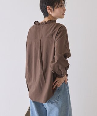 AMERICAN HOLIC フリルVネックブラウス Brown