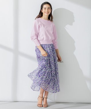 組曲 S 【パールボタン付】ブーケカラーリラクシー ニット ピンク系