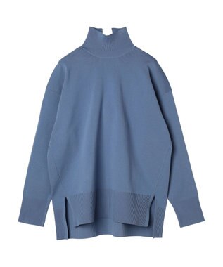 Green Parks かるい　ニットチュニック Sax