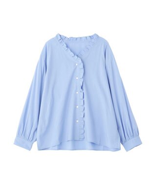 AMERICAN HOLIC フリルVネックブラウス Sax